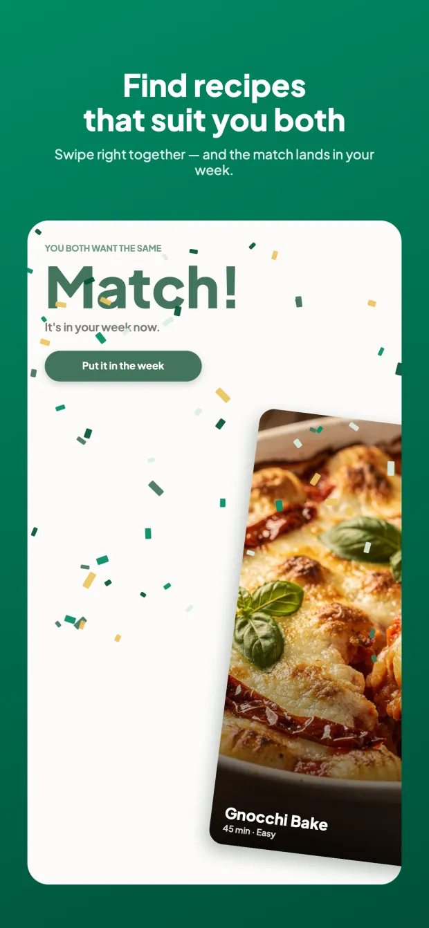 Find recipes that suit you both
