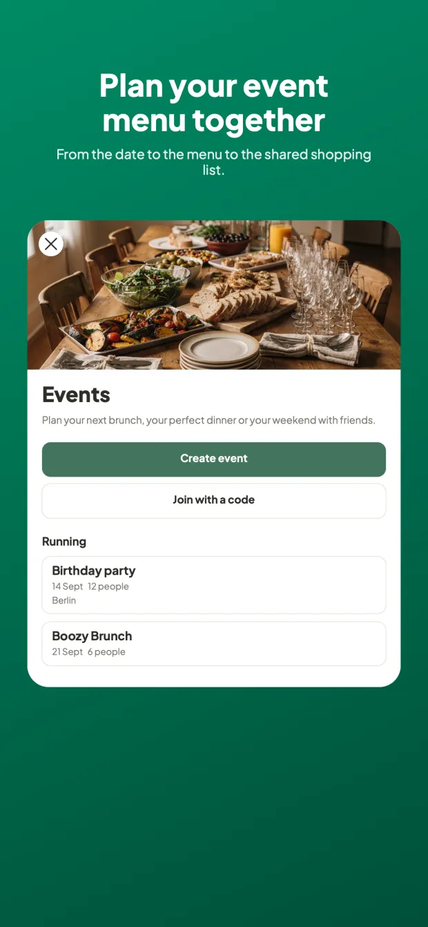 Plan your event menu together
